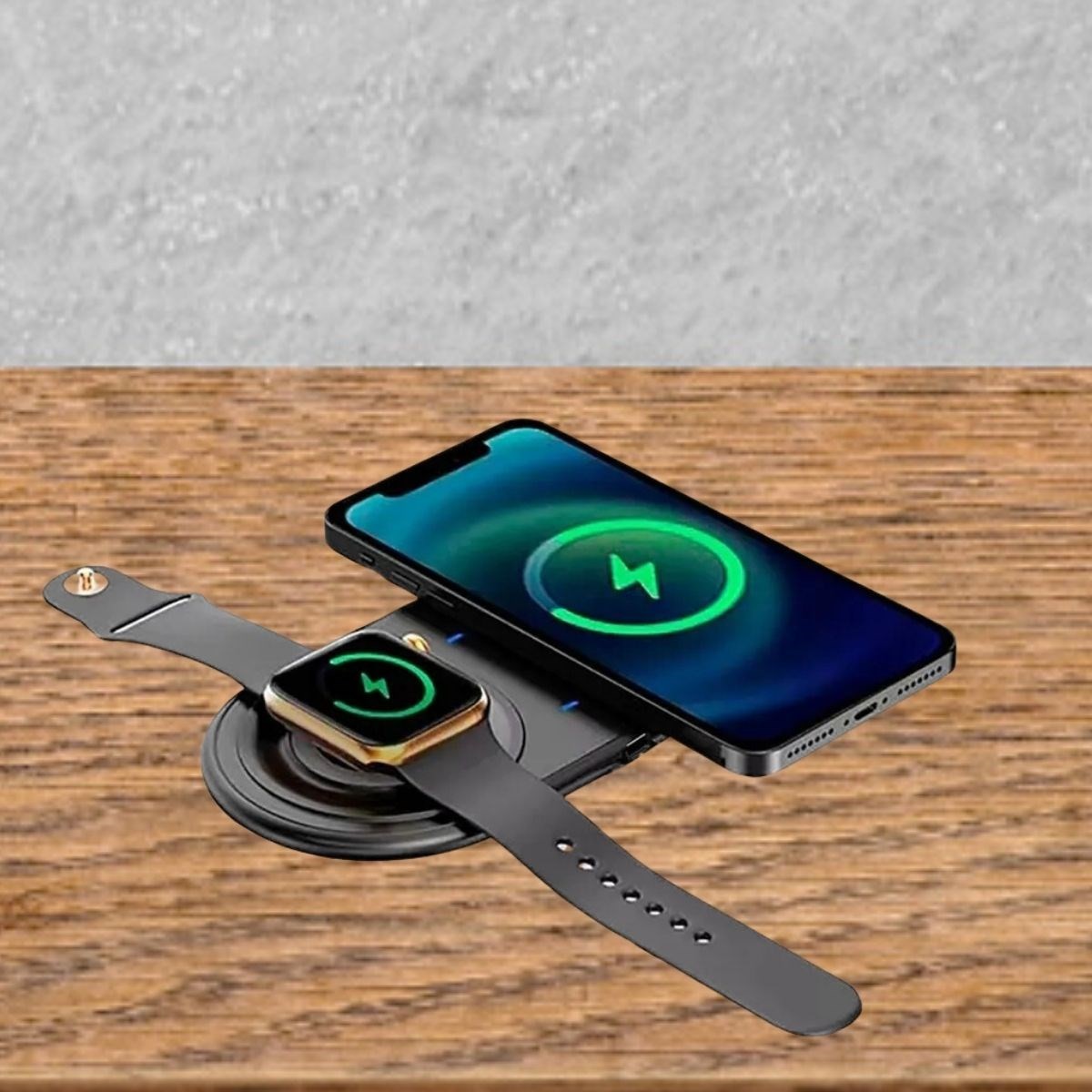 BUFFER® 2si 1arada Kablosuz Saat,Kulaklık ve Telefon Hızlı Şarj Etme Aparatı