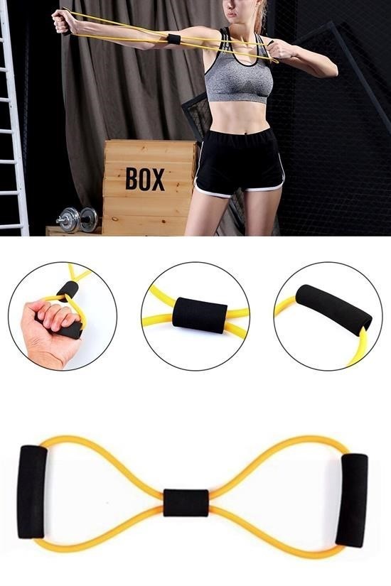 BUFFER® 8 Şeklinde Direnç Bandı Yoga Plates Ve Vücut Geliştirme Egzersiz Bandı