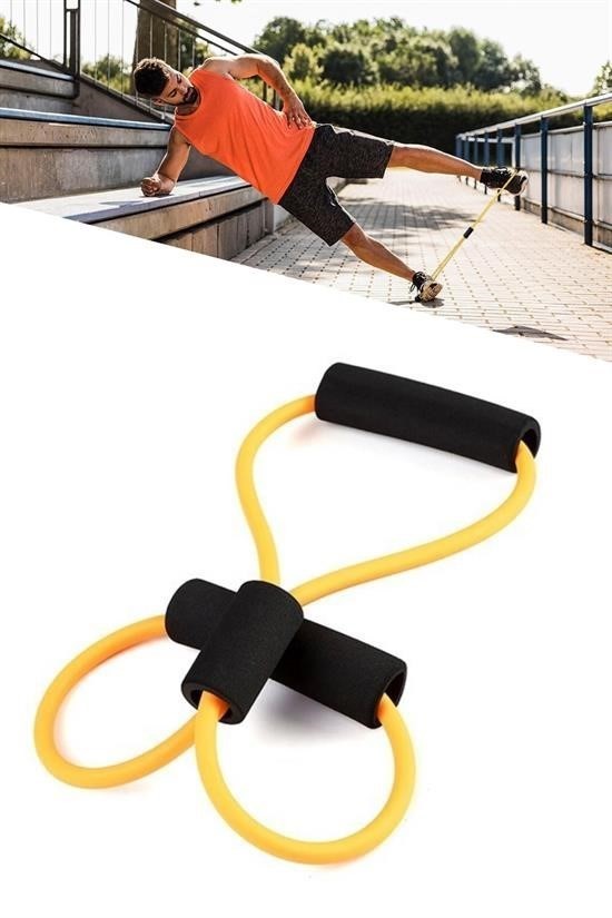 BUFFER® 8 Şeklinde Direnç Bandı Yoga Plates Ve Vücut Geliştirme Egzersiz Bandı