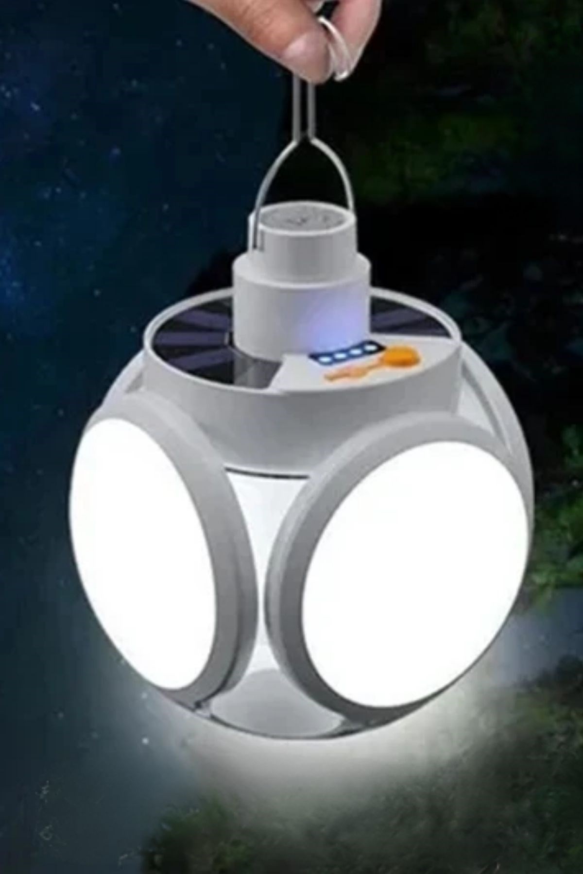 BUFFER® 5 Led'li 3 Farklı Işık Modlu Açılıp Kapanabilir Led Kanatlı Güneş Enerjili Solar Aydınlatma Asılabilir Kamp Feneri