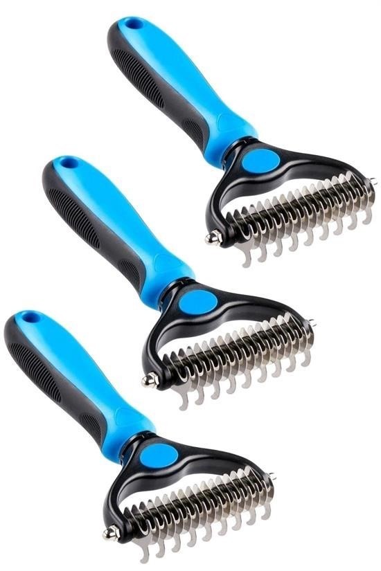 BUFFER® Plastik Saplı Metal Kedi Köpek Bakım Kıtık Tüy Topak Açıcı Tarak