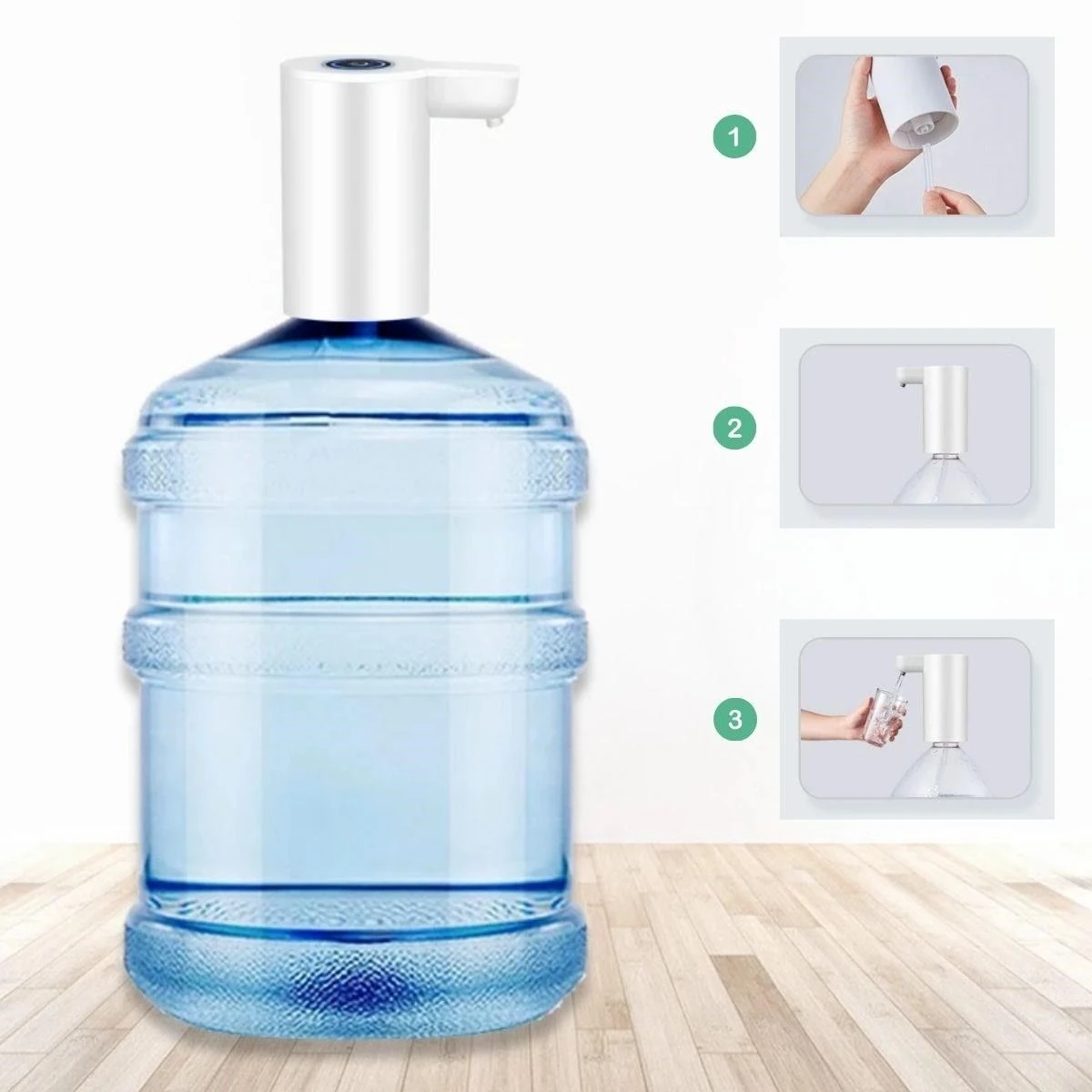 BUFFER®  Usb ile Şarj Olabilen Beyaz Damacana Pompası 1200 mA