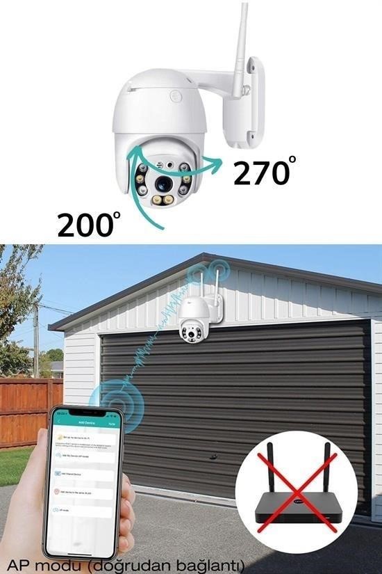 BUFFER® 20 MP HD Lens İç Dış Mekan Suya Danıklı IP Wifi Network Güvenlik Kamerası Wifi Kamera