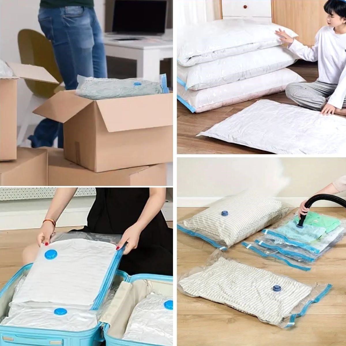 BUFFER® Giysi İçin Vakumlu Saklama Torbaları 5li Vakumlu Hurç