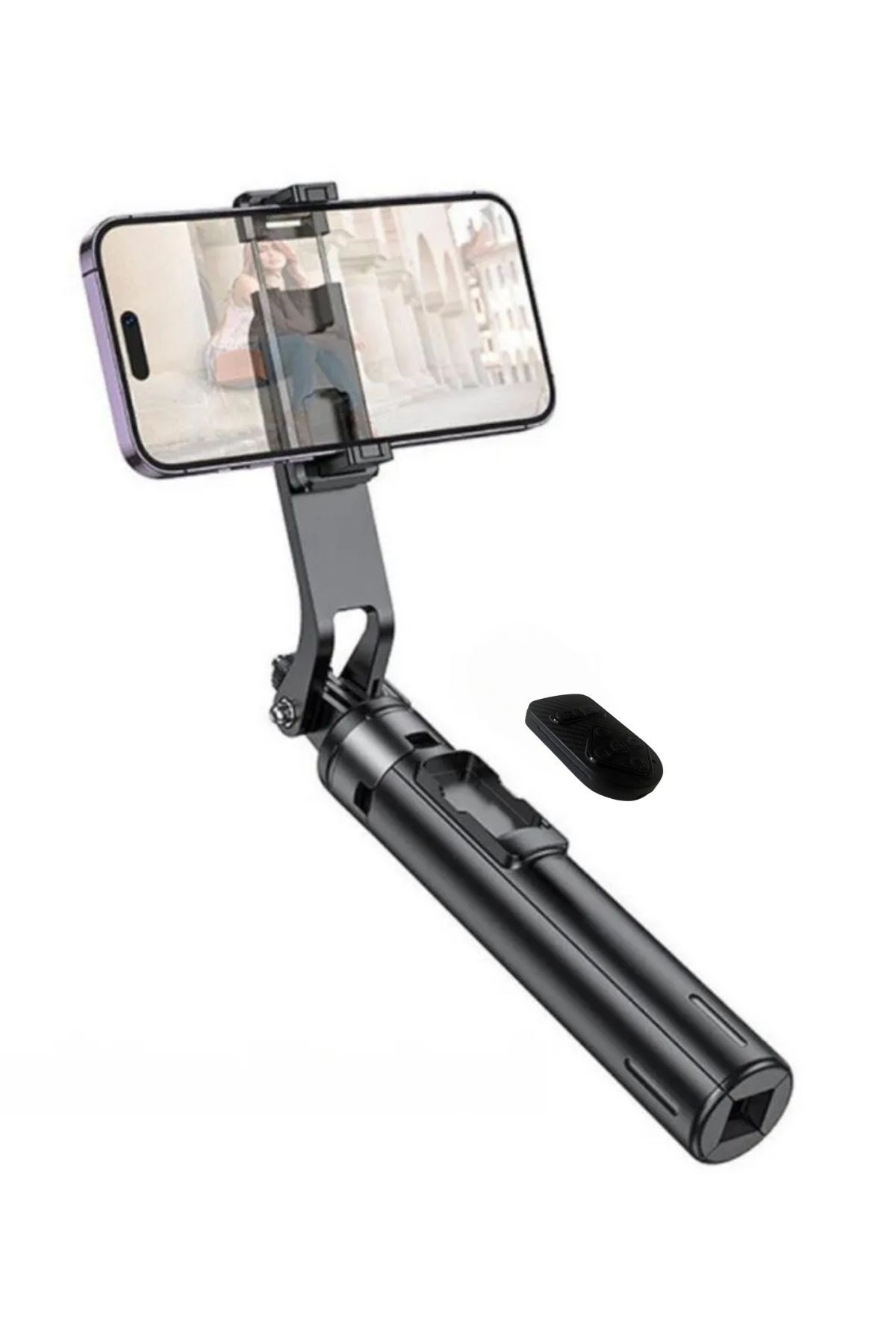 BUFFER® Fotoğraf Makinası ve Telefon Takılabilen 2si 1 Arada 2.2m Uzayan Selfie Çubuğu Kumandalı Tripod