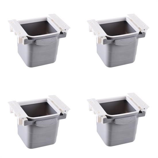 BUFFER® Mini Masa Çöp Kovası Plastik Tezgah Altı Geri Çekilebilir Yapışkanlı Görünmez Bölme Pratik