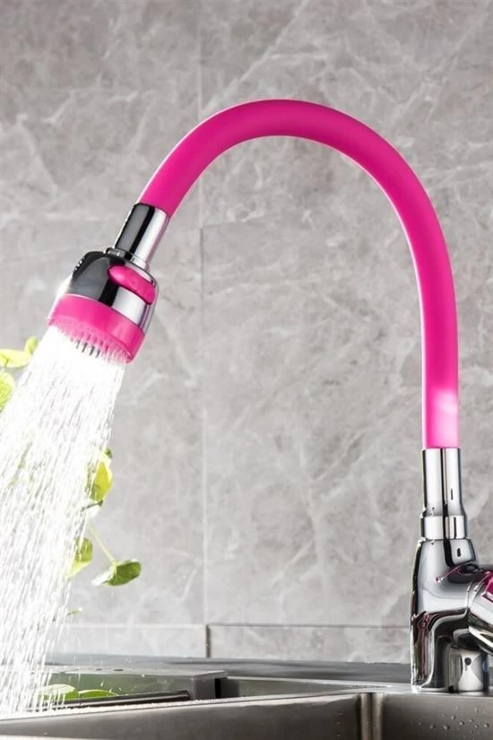 BUFFER® Oynar Başlıklı Tasarruflu Kubar Musluk Borusu ve Başlığı  Pembe