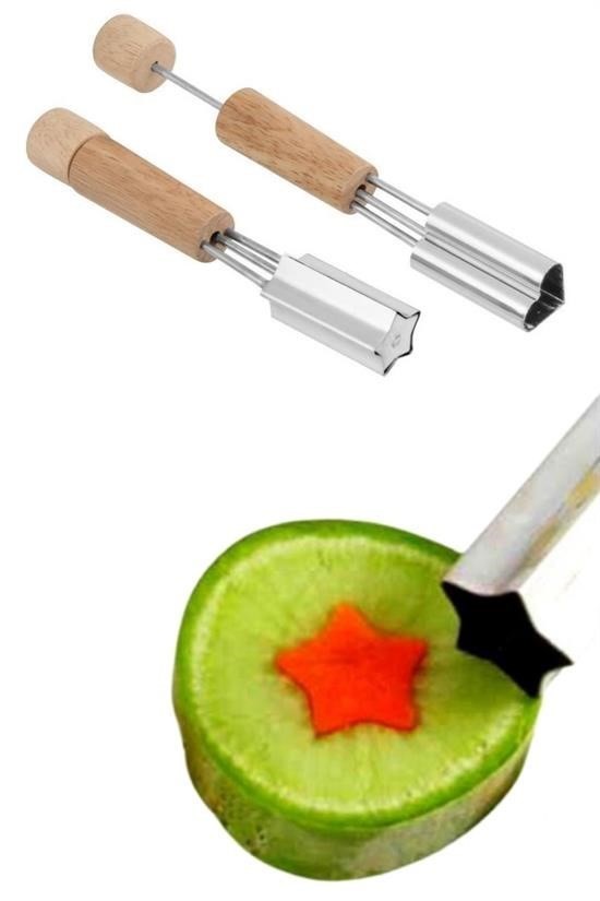 BUFFER® Yıldız Şekilli Dekoratif Peynir Kaşar Kesici Metal Bıçak 2li Set
