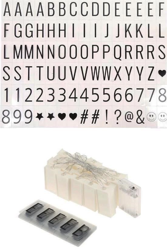 BUFFER® 10lu Lightbox Işıklı Harf Mesaj Panosu Dekoratif  Harf Işık Zinciri