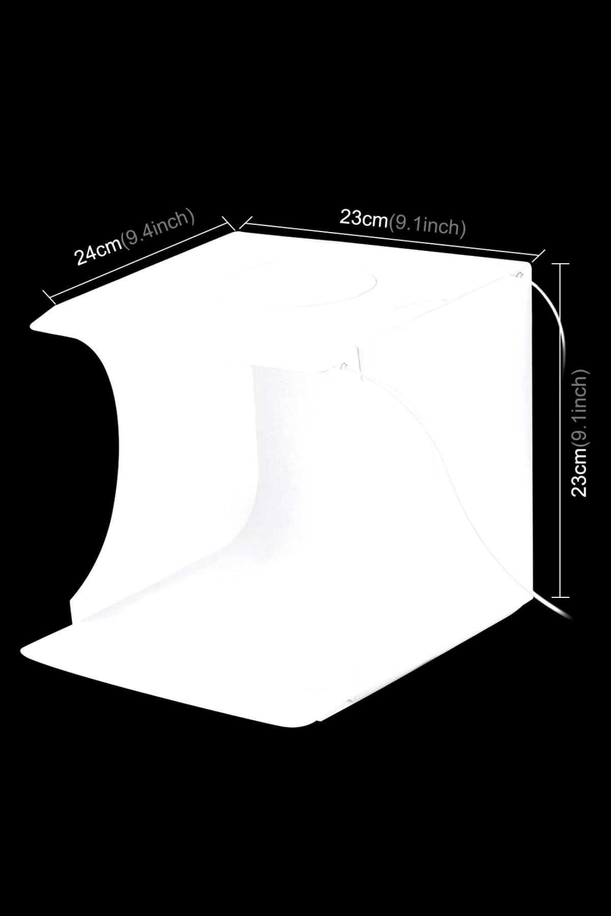 BUFFER® Katlanır Işıklı Fotoğraf Stüdyosu 40x40 cm 6 Renk Fonlu Ürün Çekimi İçin Uygun Fotoğraf Çekim Kutusu