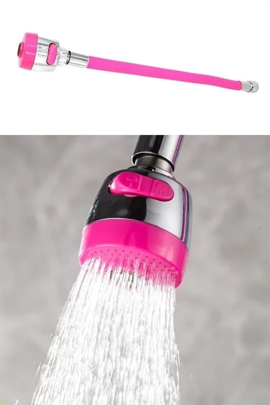 BUFFER® Oynar Başlıklı Tasarruflu Kubar Musluk Borusu ve Başlığı  Pembe