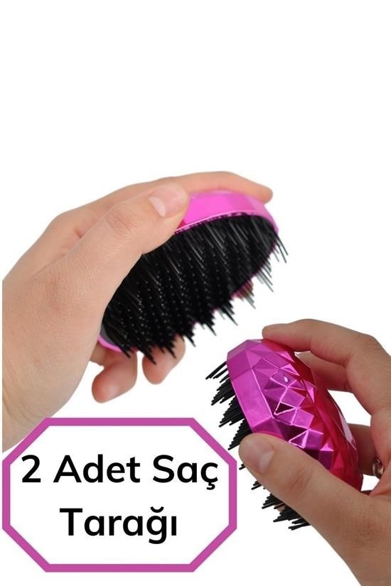 BUFFER® Neon Pembe Düzleştirici Tarak Geniş AralıklıHer Saç Tipine Uygun Fırçalı Saç Düzleştirici