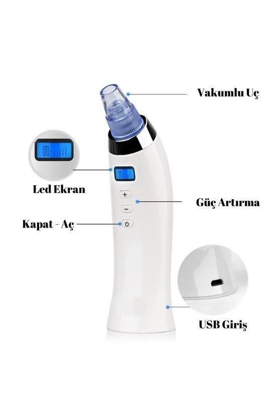 BUFFER® Profesyonel Led Ekran Şarjlı Vakum Siyah Nokta Temizleyici Siyah Nokta Temizleme Aleti