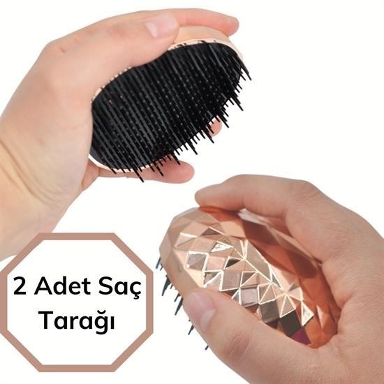 BUFFER® Rose Gold Saç Düzleştirici Tarak Geniş AralıklıHer Saç Tipine Uygun Fırçalı Saç Düzleştiric