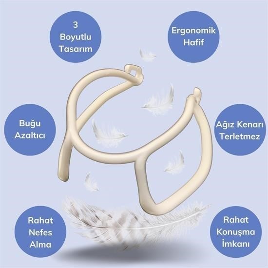 BUFFER® Rahat Nefes Almayı Sağlayan Gözlük BuğuAğız Terlemesi Azaltan RujKrem Temas Ettirmez Maske