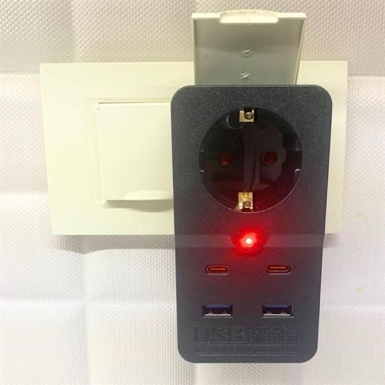 BUFFER® Isıya Dayanıklı Termal Akım Korumalı 1 Priz Girişli 2 USB Girişli 2 TYPEC Girişli Pirz