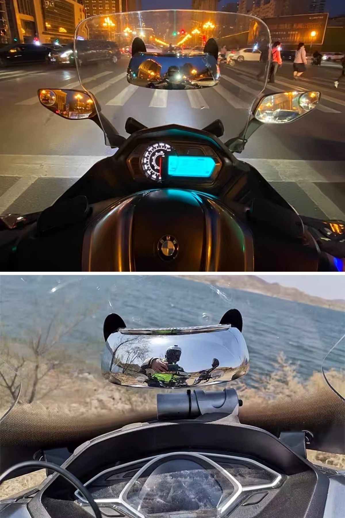 BUFFER® Motosiklet İçin Islanmaya Dayanıklı Geniş Açı Görme ve Kör Nokta Aynası