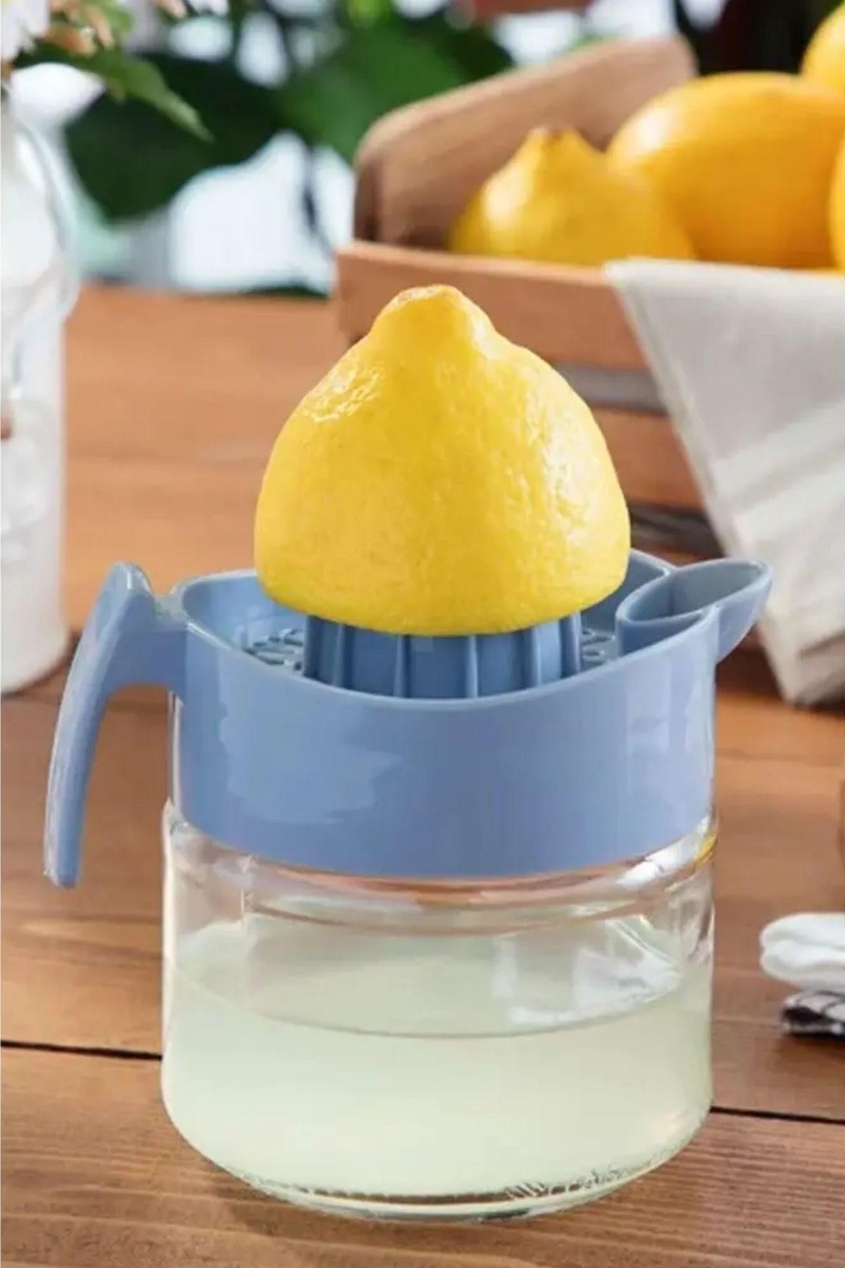 BUFFER® 300ml Cam Hazneli Pratik Limon Narenciye Sıkacağı KC405