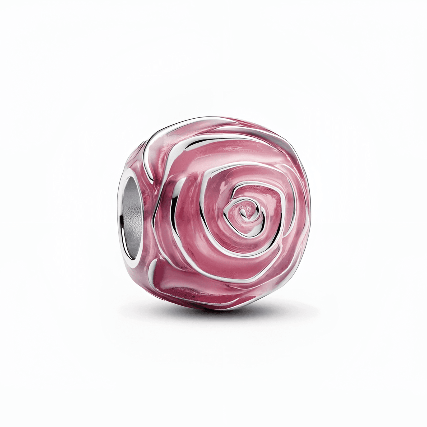 Açan Pembe Gül Charm