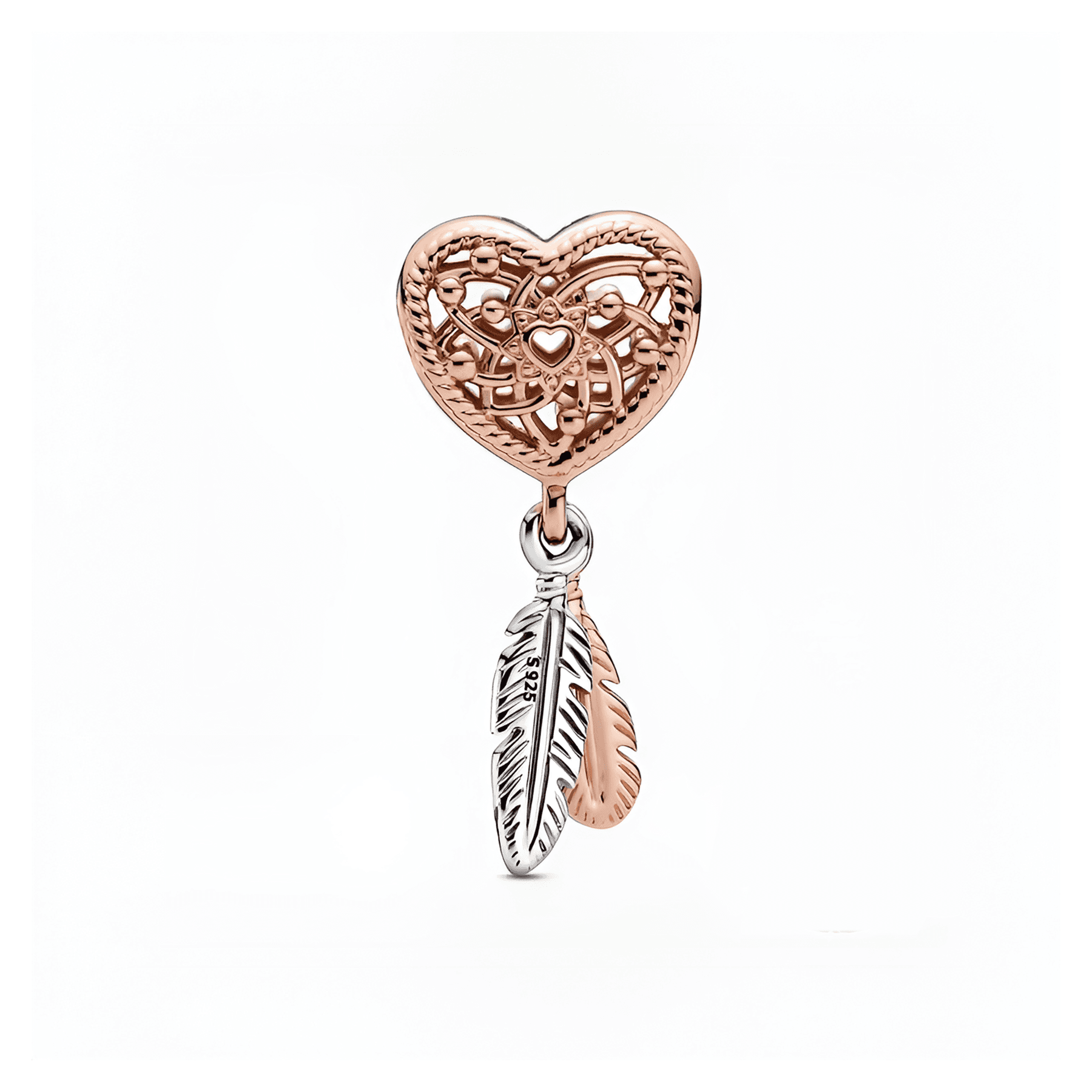 Spiritüel Tüylü Kalp Charm
