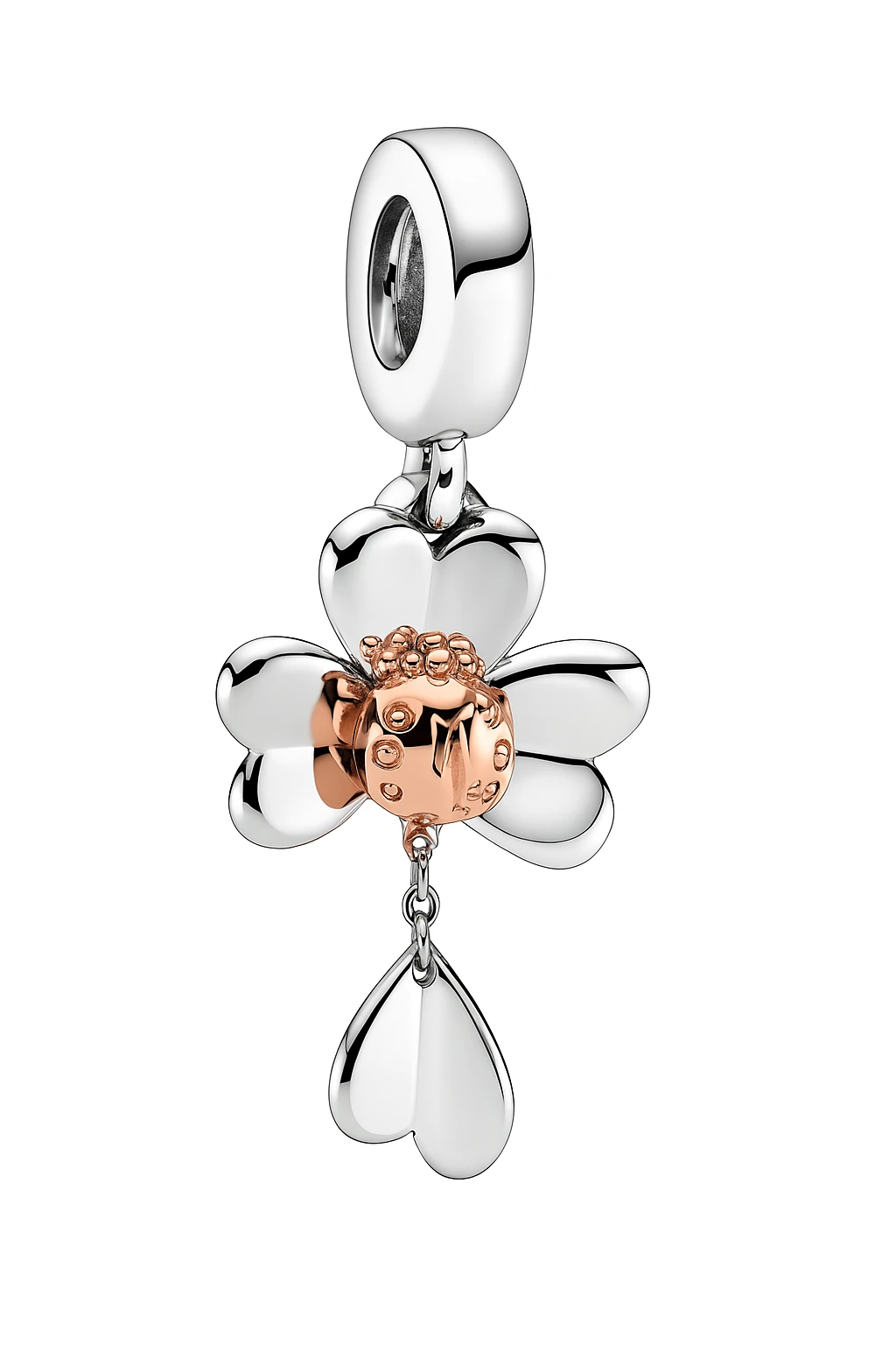 925 Ayar Gümüş Dört Yapraklı Yonca & Uğur Böceği Charm