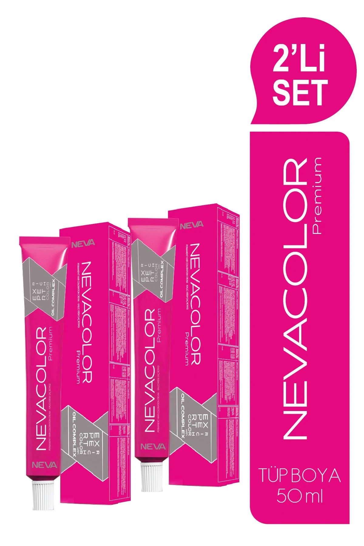 NEVACOLOR Premium 2'Lİ SET 8.444 AÇIK KUMRAL ÇOK YOĞUN BAKIR Kalıcı Krem Saç Boyası (50ml x 2 adet)