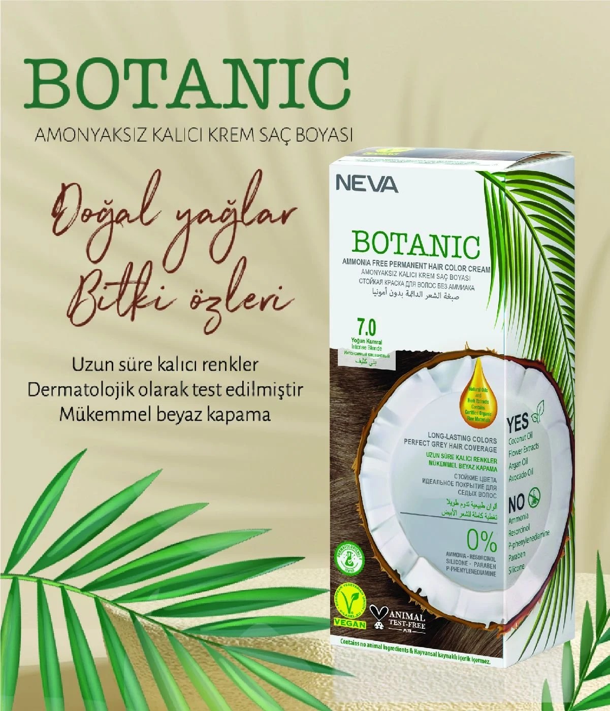 Botanıc Amonyaksız Kalıcı Krem Boya Seti 7.0