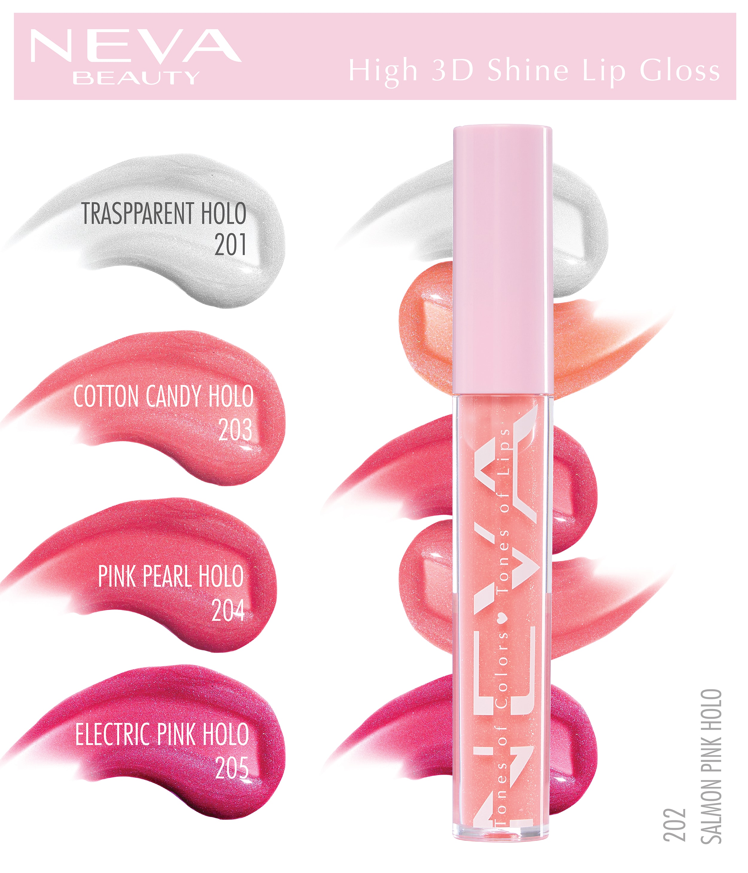 High 3D Shine Lip Gloss-Salmon Pink Holo