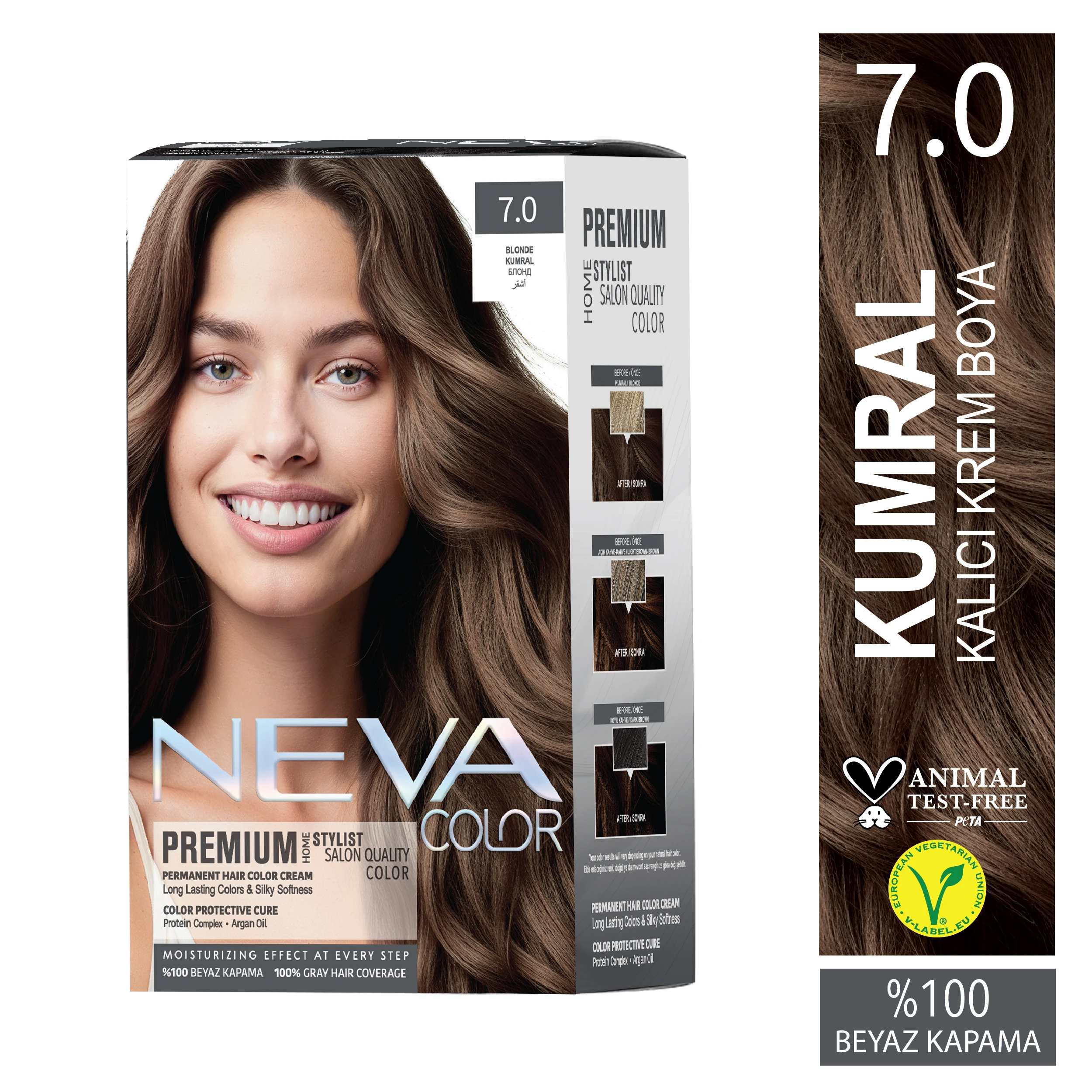 Nevacolor Premıum Kalıcı Krem Saç Boyası 7.0 Kumral