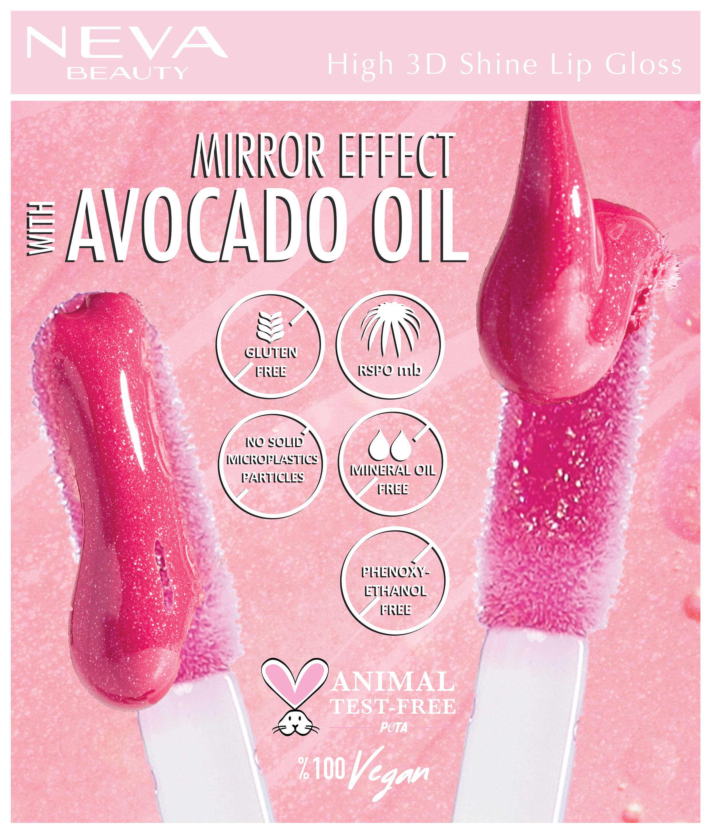High 3D Shine Lip Gloss-Electric Pink Holo