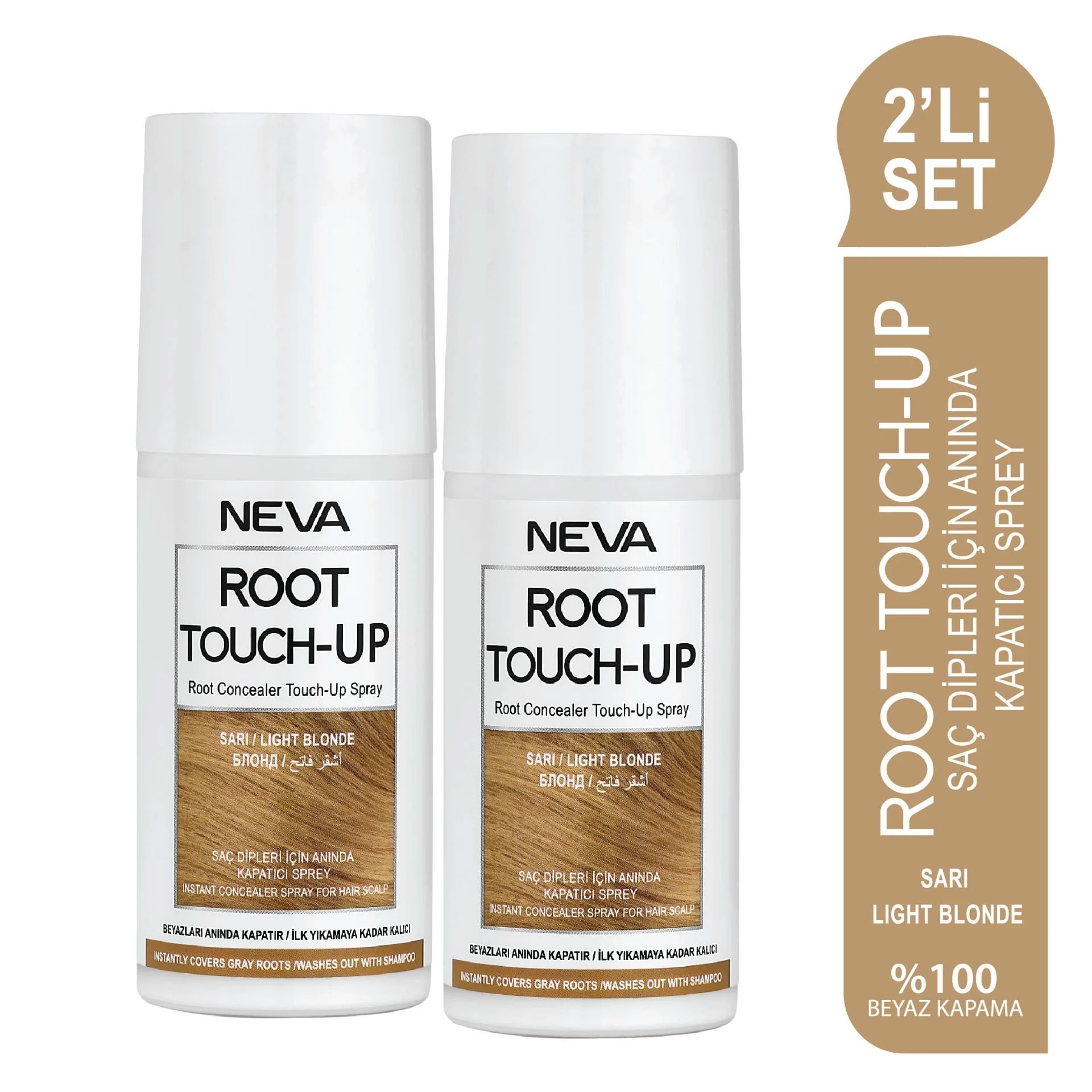 NEVA ROOT TOUCH-UP 2'Lİ SET SARI Saç Dipleri İçin Anında Kapatıcı Sprey 75ml