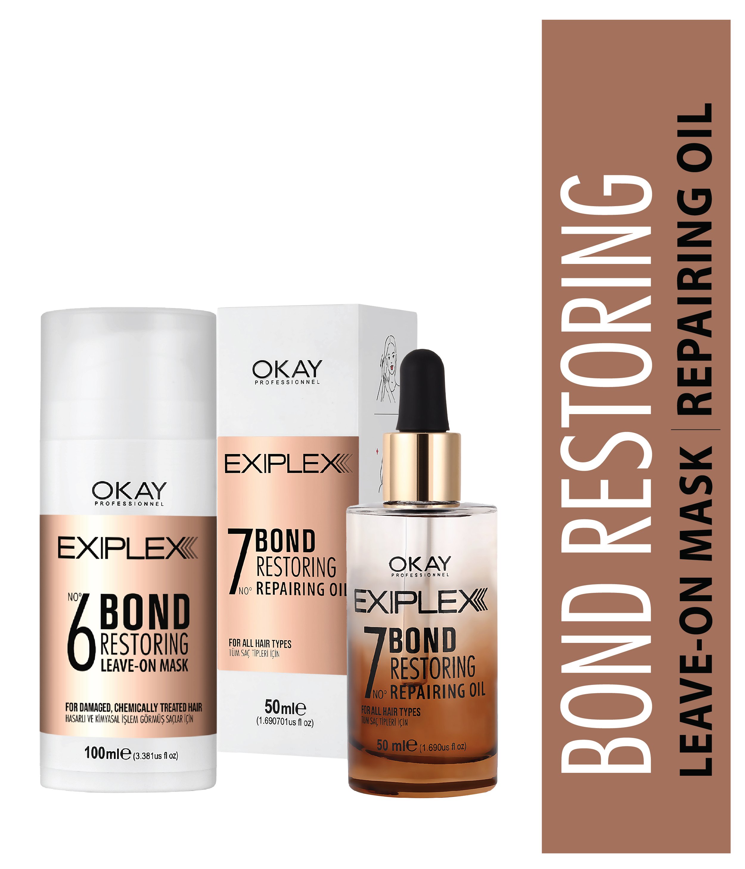 Nº6 LEAVE-ON MASK 100ml + Nº7 REPAIRING OIL 50ml BAĞ ONARICI 2'Lİ BAKIM SETİ