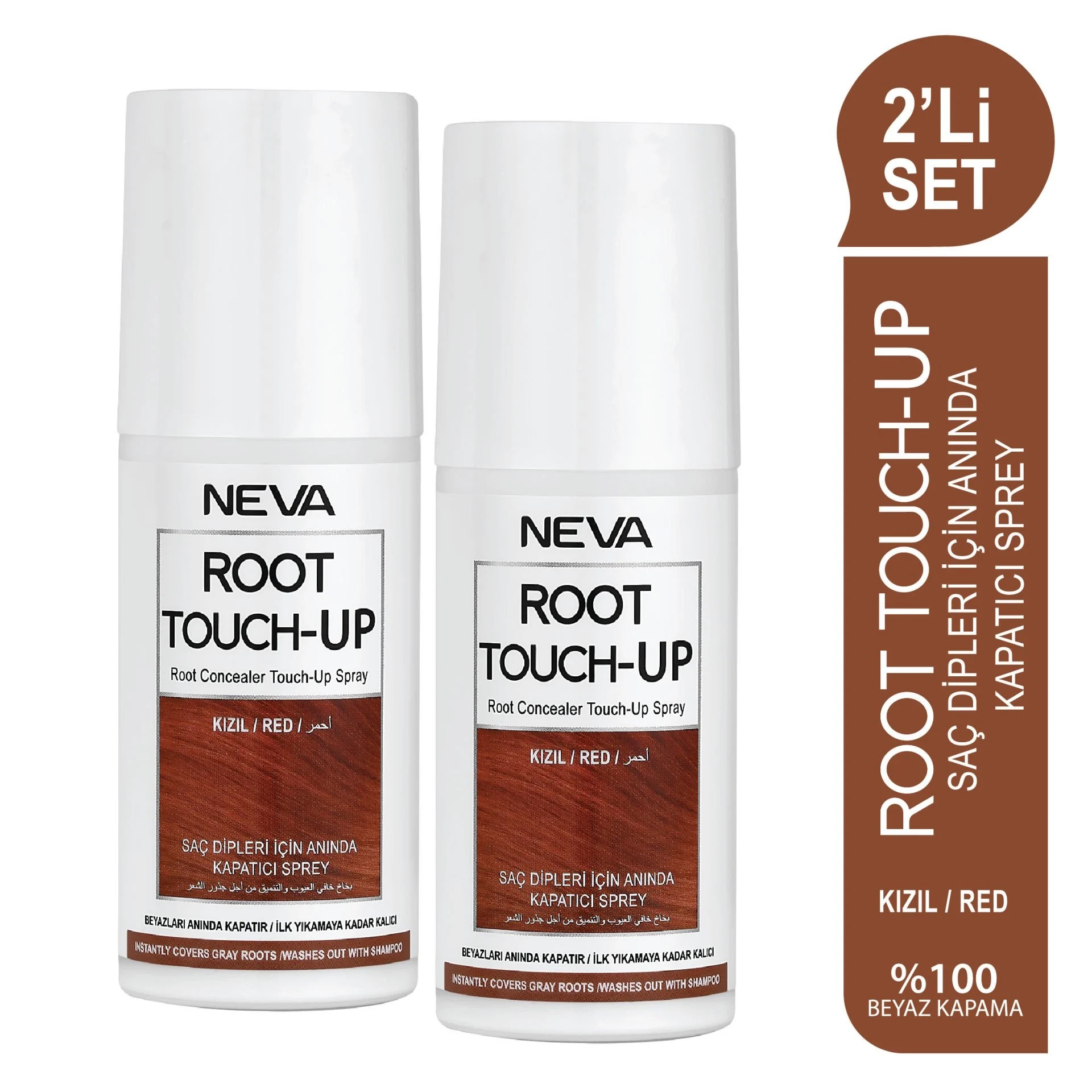 NEVA ROOT TOUCH-UP 2'Lİ SET KIZIL Saç Dipleri İçin Anında Kapatıcı Sprey 75ml