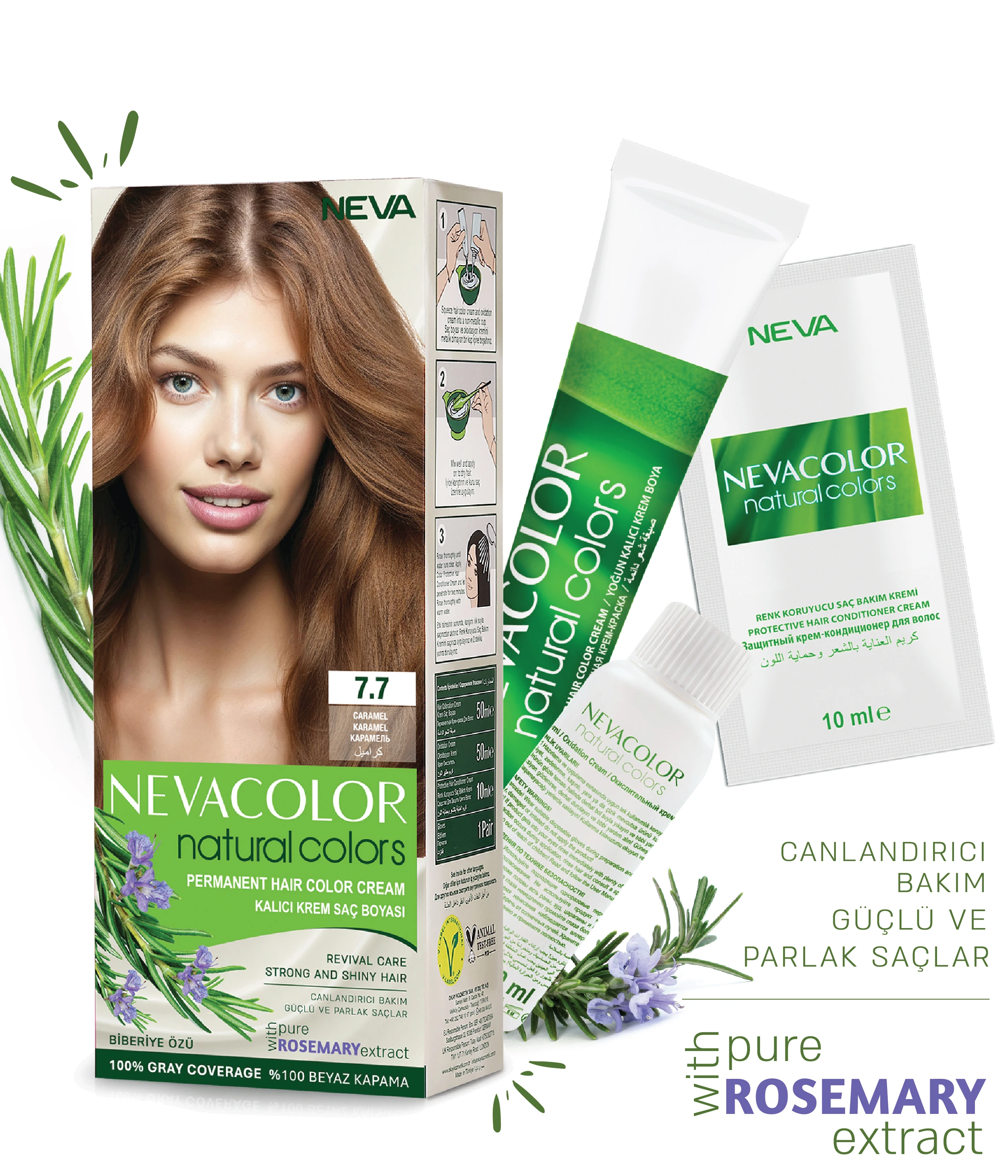 Natural Colors 2'Lİ SET 7.7 KARAMEL Kalıcı Krem Saç Boyası Seti