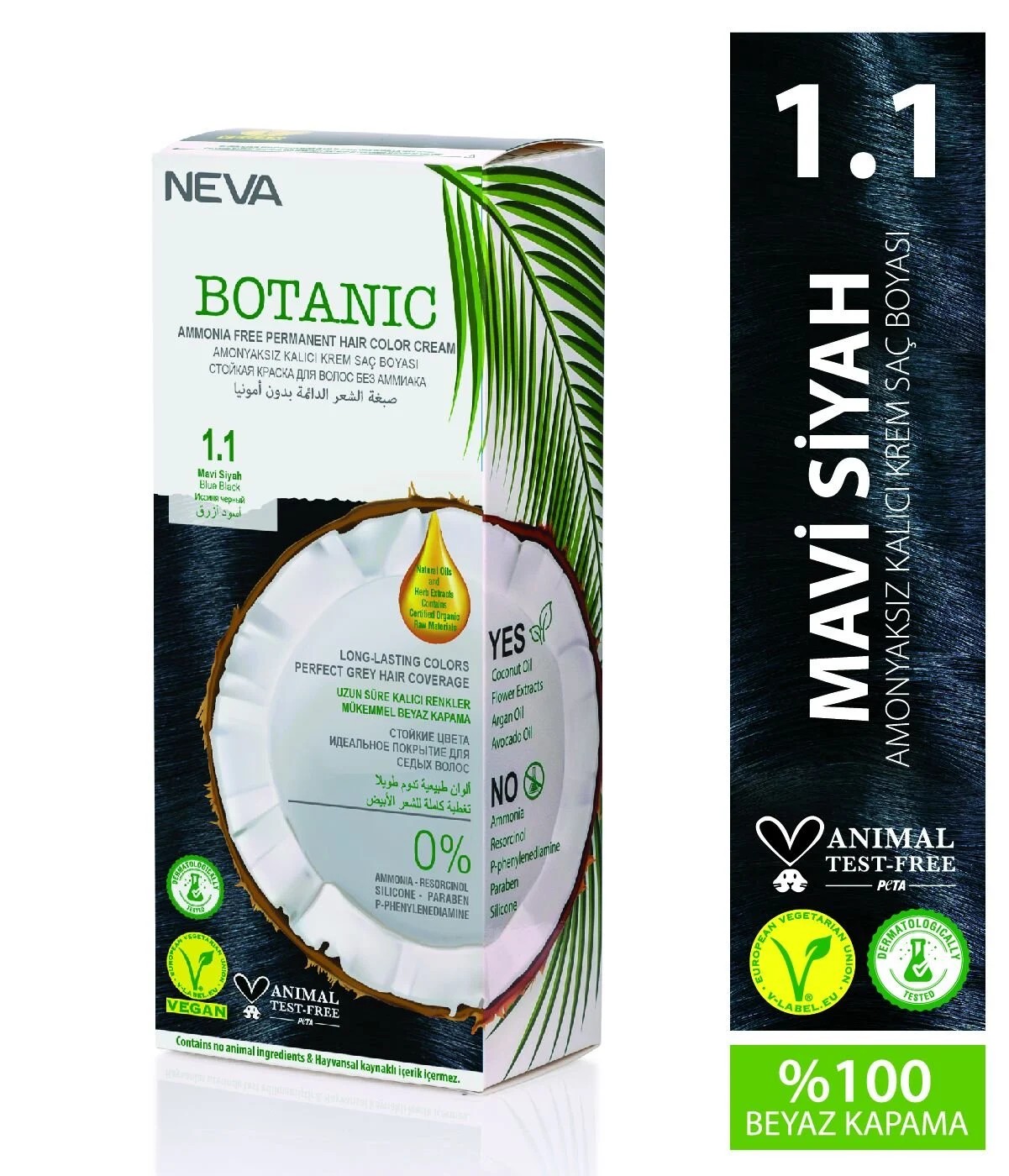 Botanıc Amonyaksız Mavi Siyah Kalıcı Krem Boya Seti 1.1