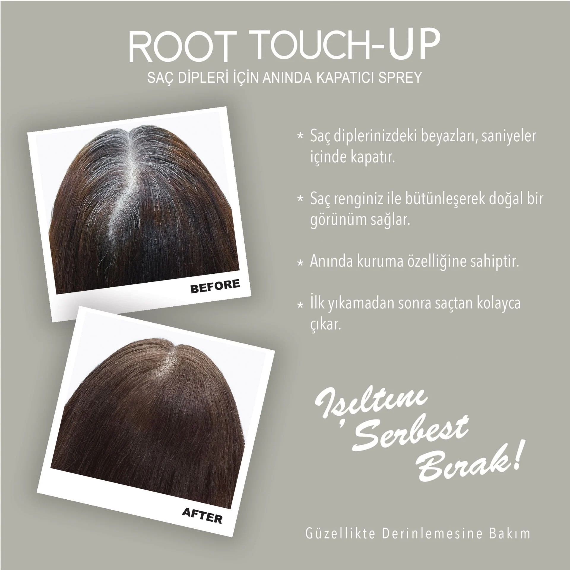 NEVA ROOT TOUCH-UP Saç Dipleri İçin Anında Kapatıcı Sprey- Koyu Kumral 75ml