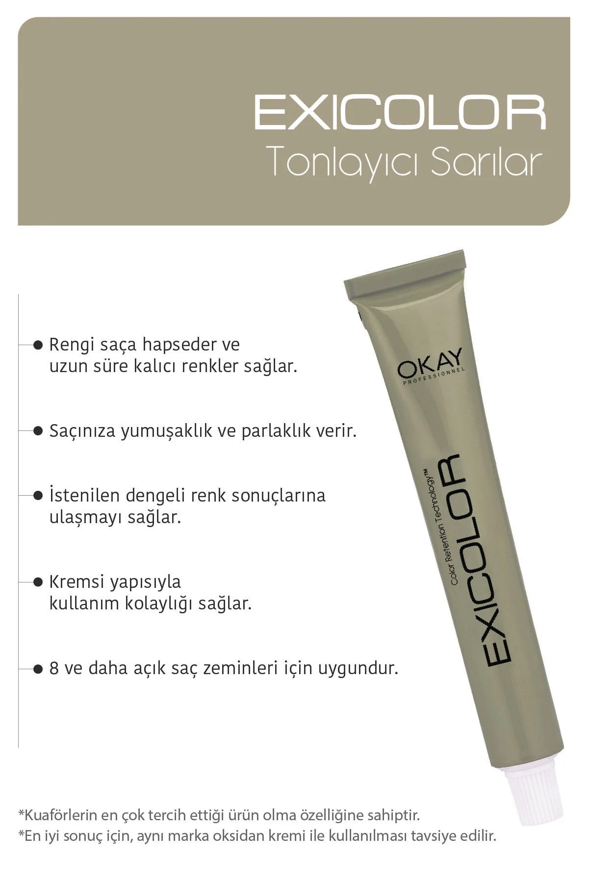 EXICOLOR 2'Lİ SET Tonlayıcı T.17 BİSKÜVİ SARISI Kalıcı Krem Saç Boyası (60ml x 2 adet)