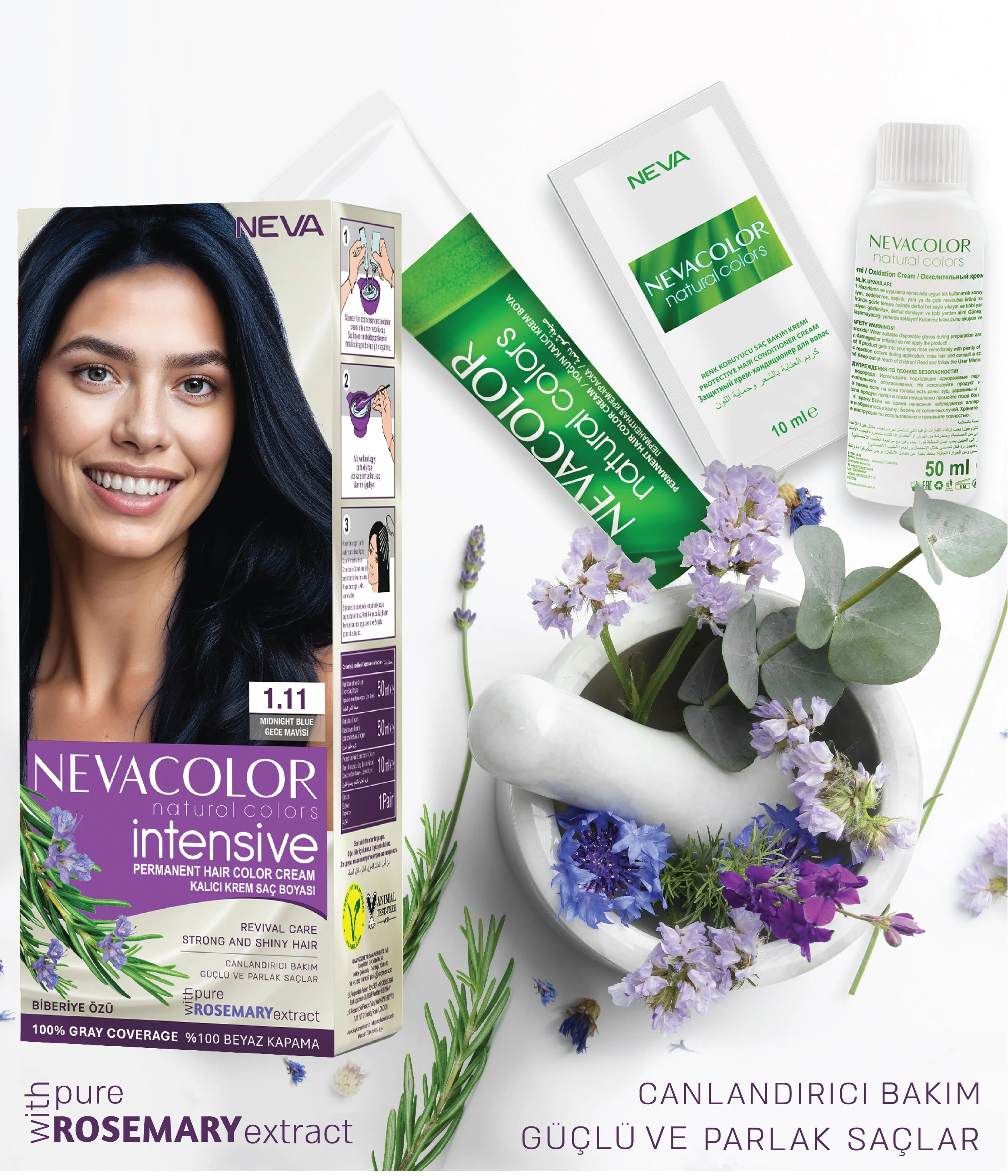 INTENSIVE 1.11 GECE MAVİSİ Kalıcı Krem Saç Boyası Seti