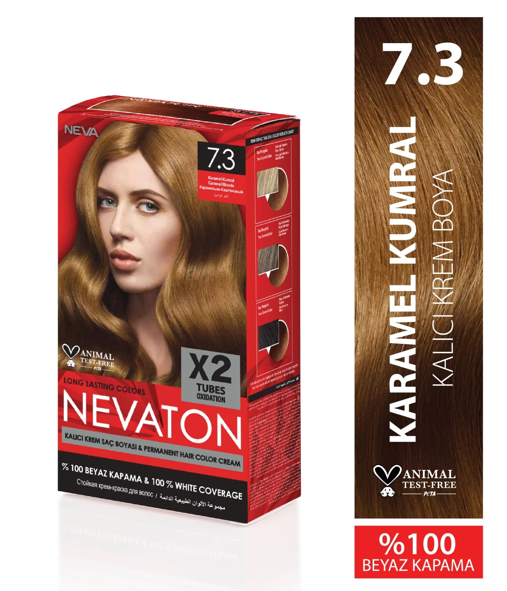 Nevaton 7.3 Karamel Kumral Kalıcı Krem Saç Boyası