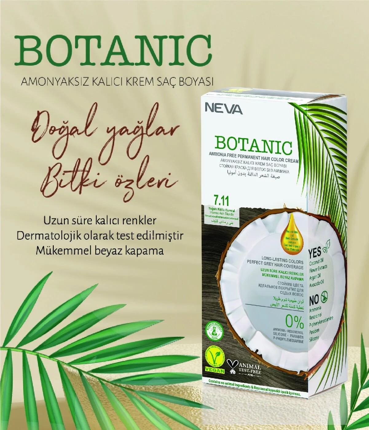 Botanıc Amonyaksız Kalıcı Krem Boya Seti 7.11