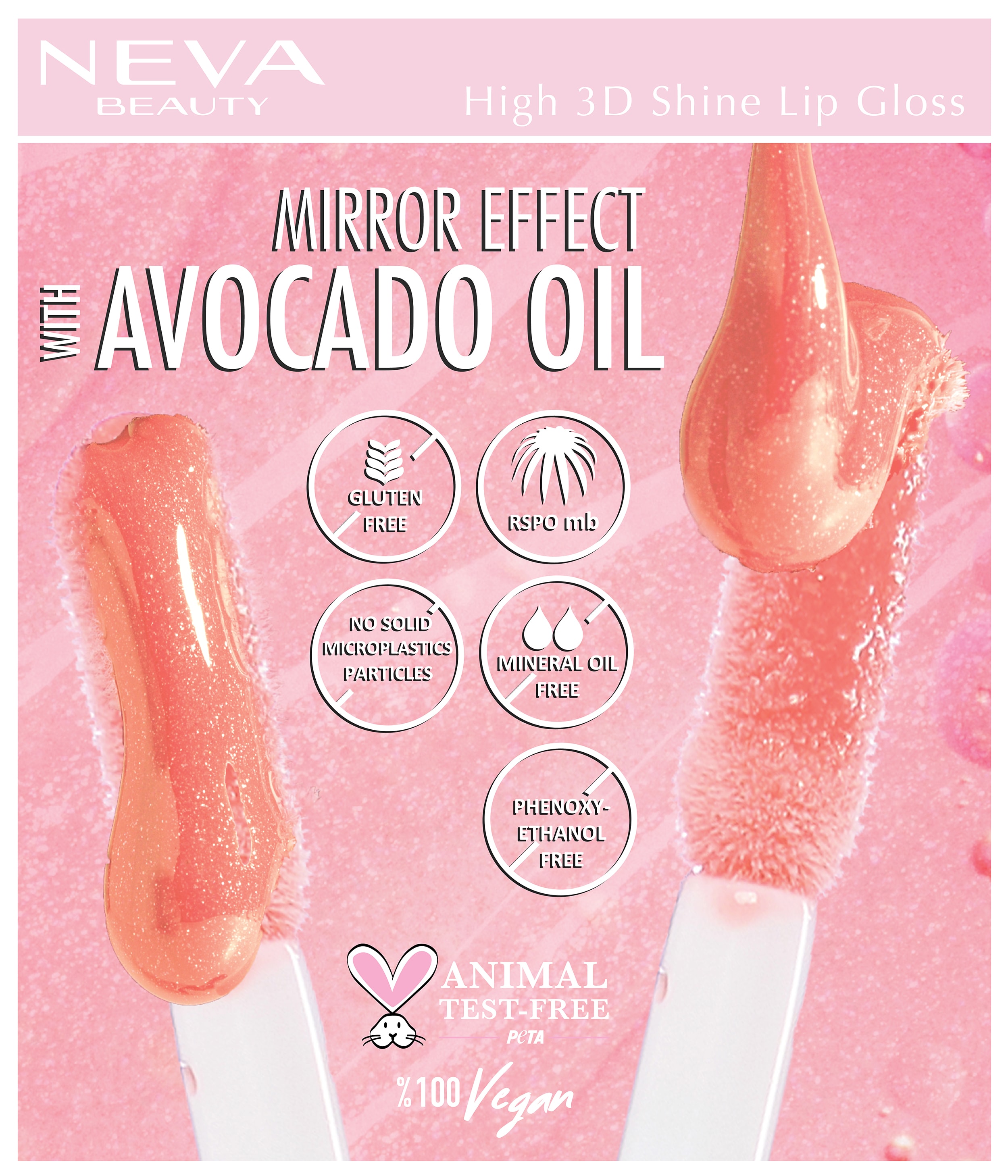 High 3D Shine Lip Gloss-Salmon Pink Holo