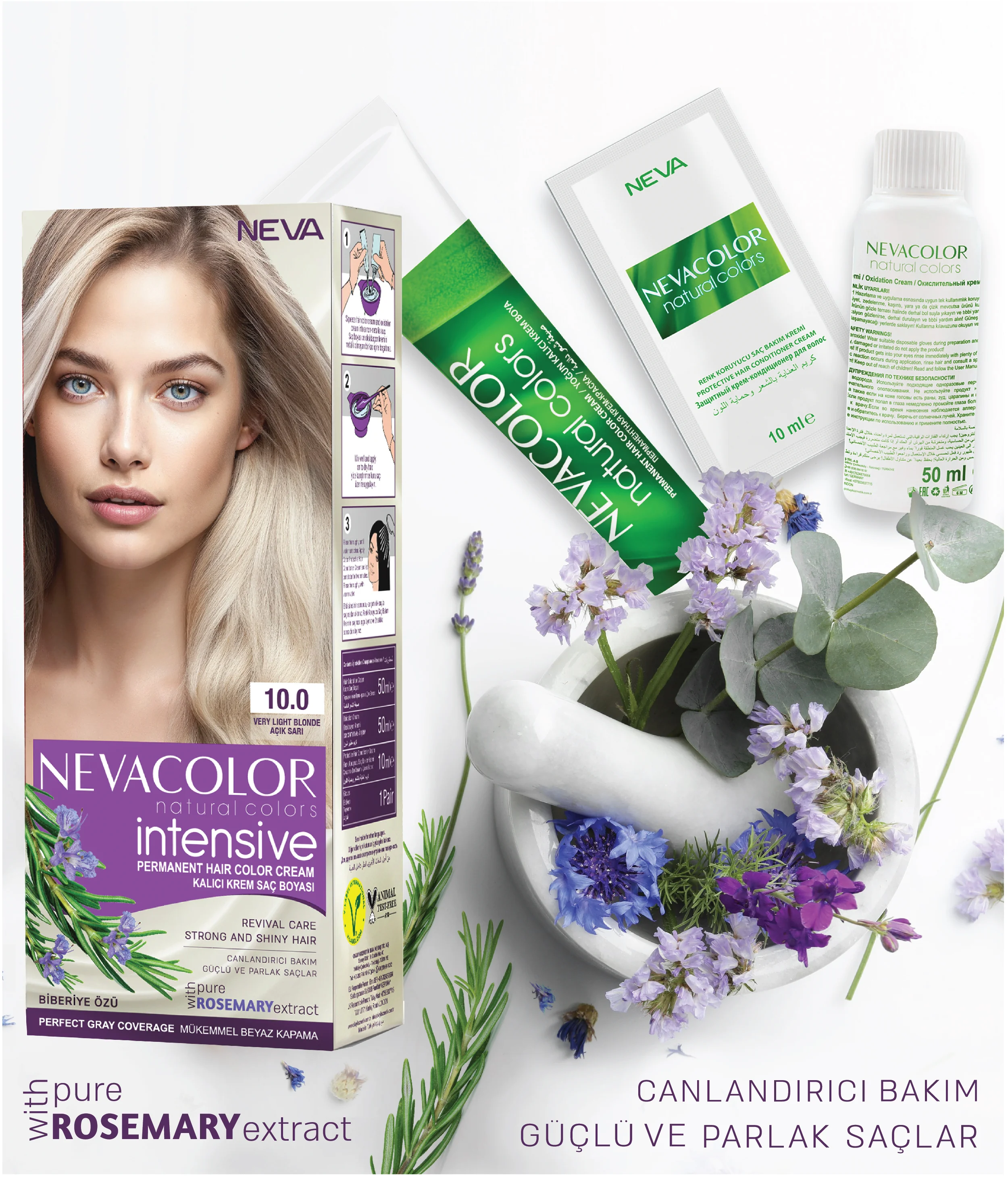 INTENSIVE 10.0 AÇIK SARI Kalıcı Krem Saç Boyası Seti