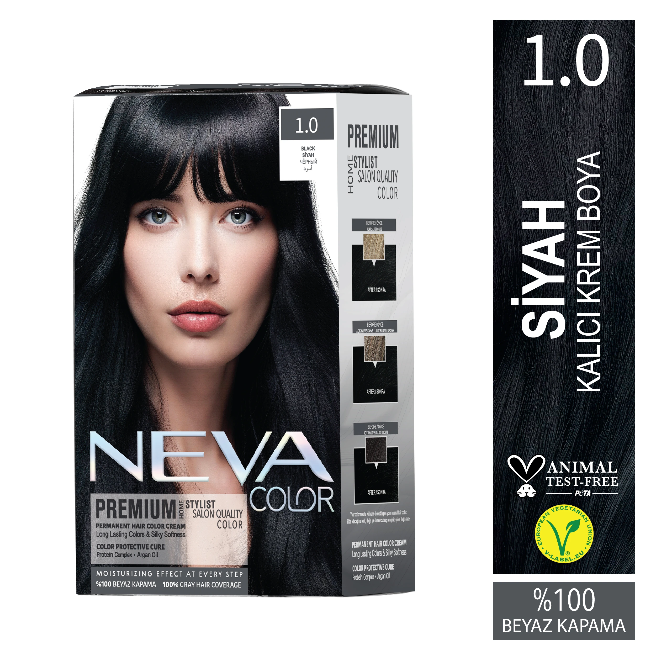 Nevacolor Premıum Kalıcı Krem Saç Boyası 1.0 Siyah