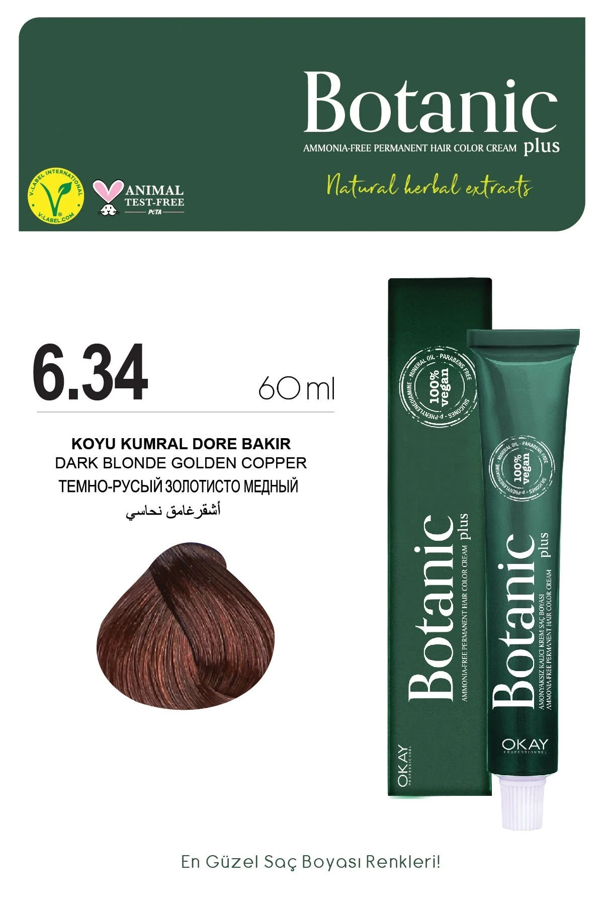 Botanic Plus 6.34 Koyu Kumral Dore Bakır