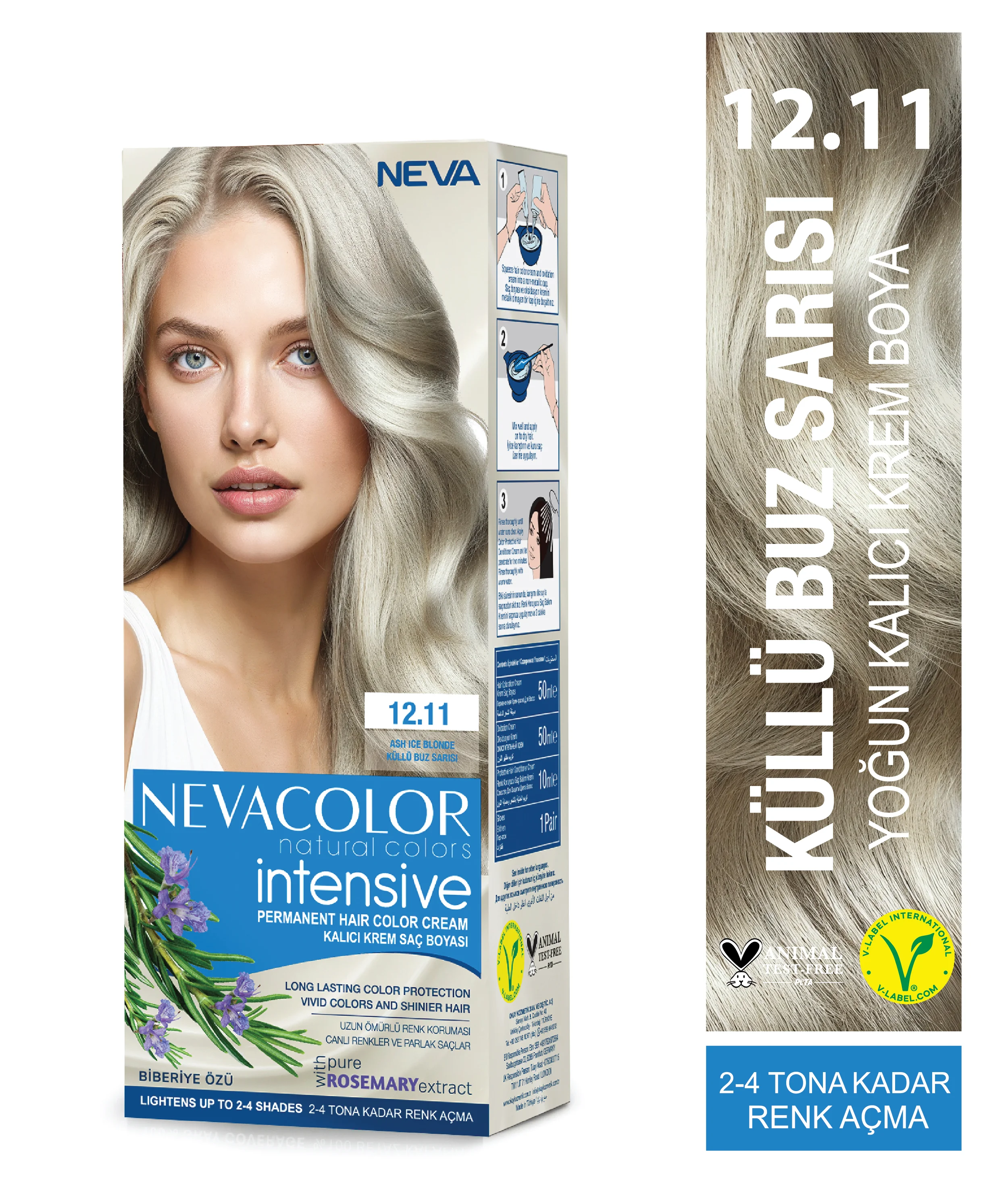 INTENSIVE 12.11 KÜLLÜ BUZ SARISI Kalıcı Krem Saç Boyası Seti