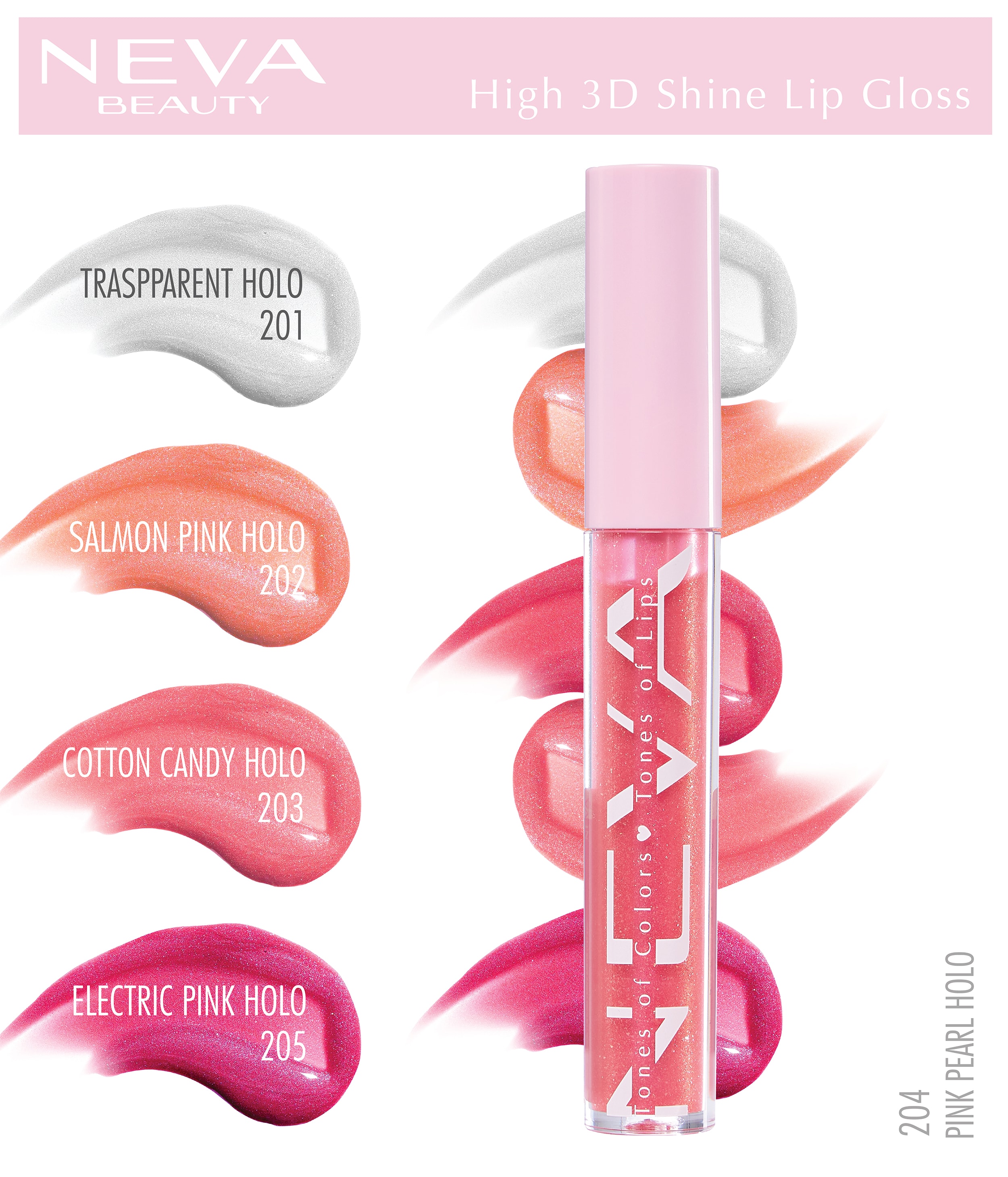 High 3D Shine Lip Gloss-Pink Pearl Holo