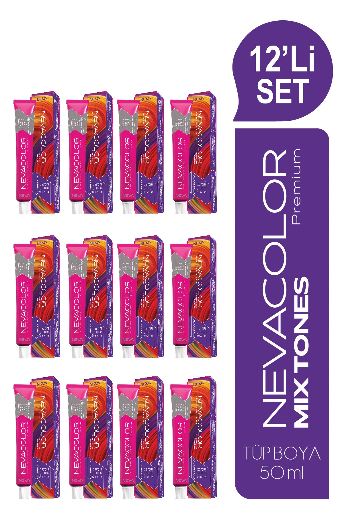 12'Lİ SET T0.22 Turuncu Karşıtı Kalıcı Krem Saç Boyası (50ml x 12 adet)