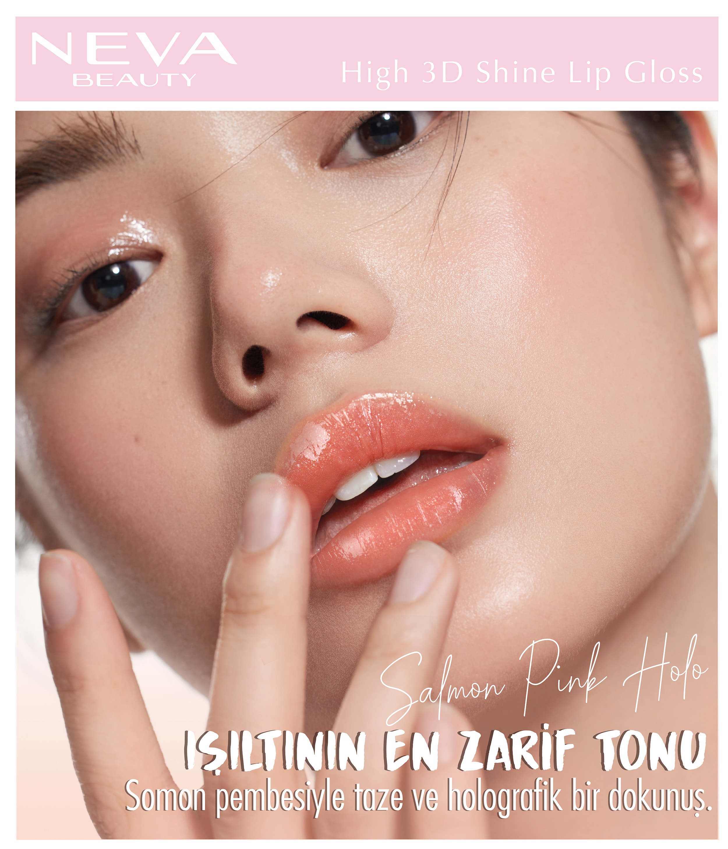 High 3D Shine Lip Gloss-Salmon Pink Holo