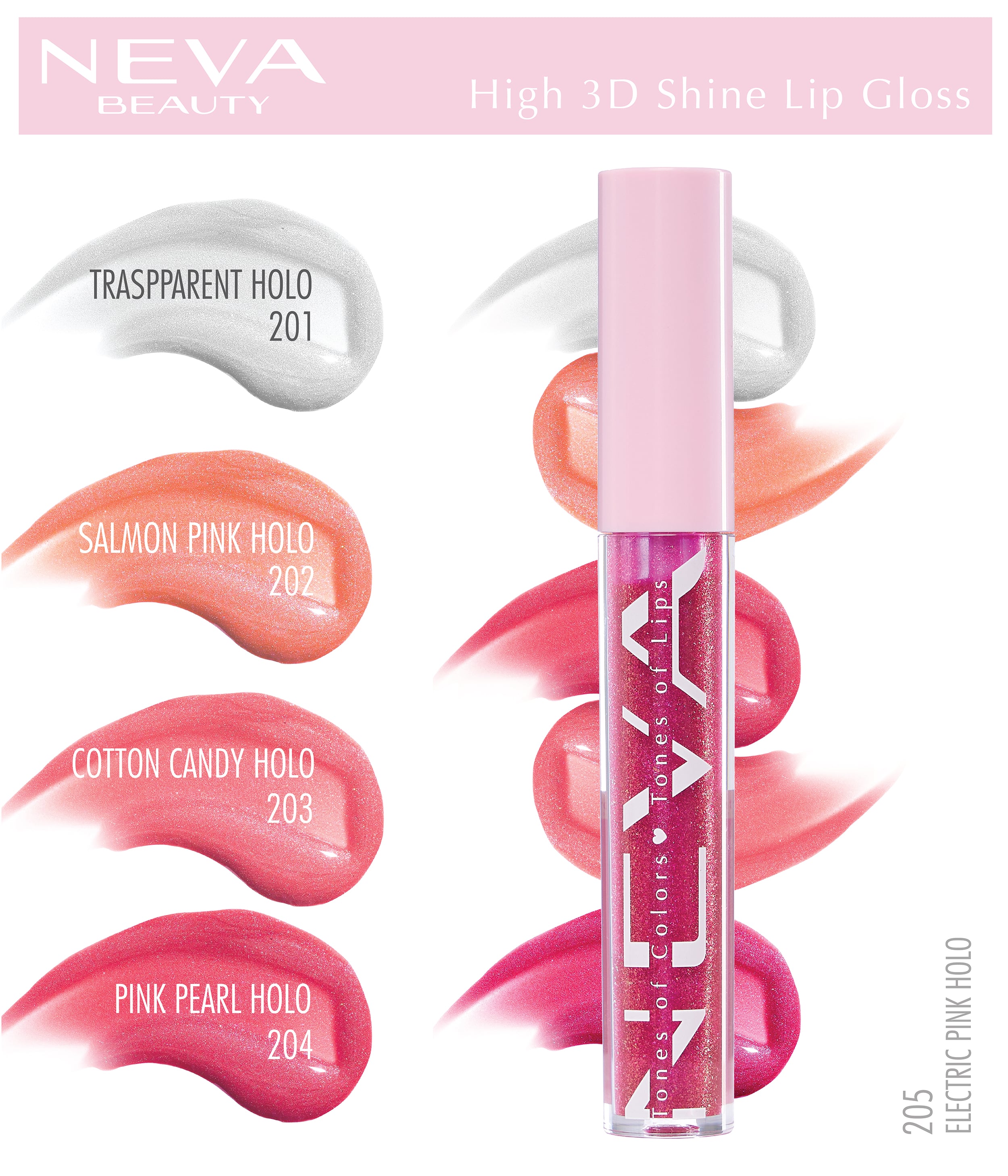 High 3D Shine Lip Gloss-Electric Pink Holo