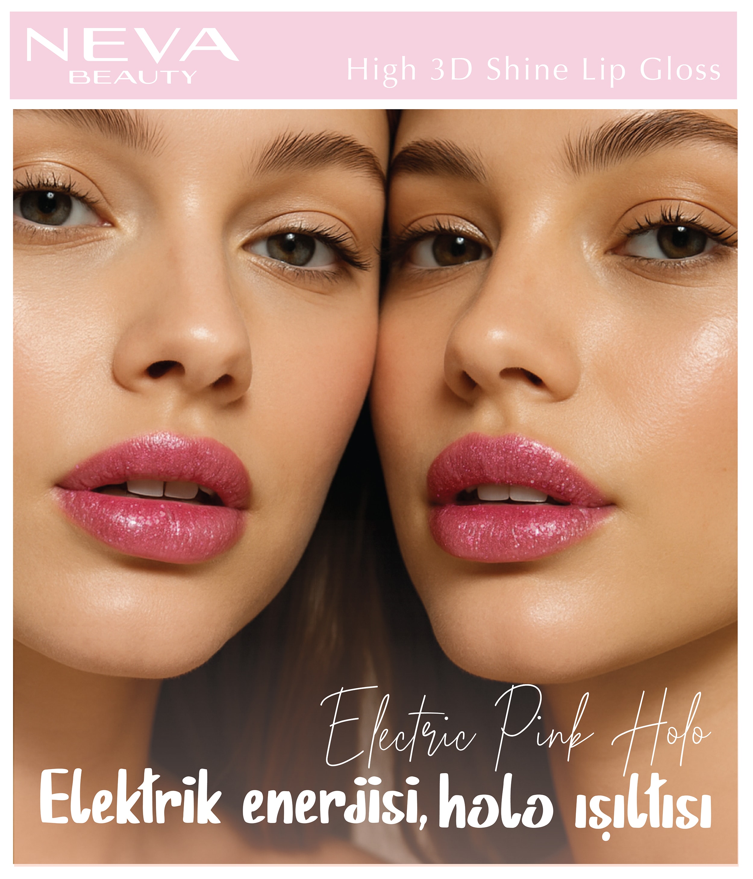 High 3D Shine Lip Gloss-Electric Pink Holo